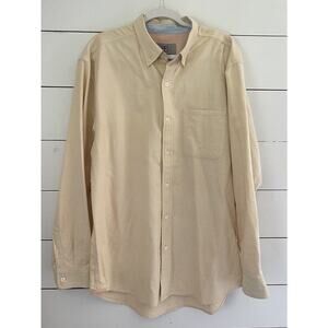 Territory Ahead Yellow Dress Shirt Men Yellow Long Sleeve Button Large